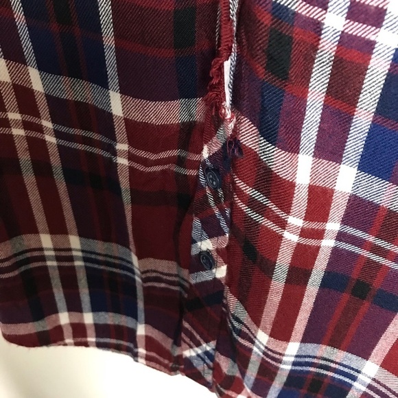 Pink Rose Red Plaid Long Sleeve Button Up Shirt - Picture 10 of 11